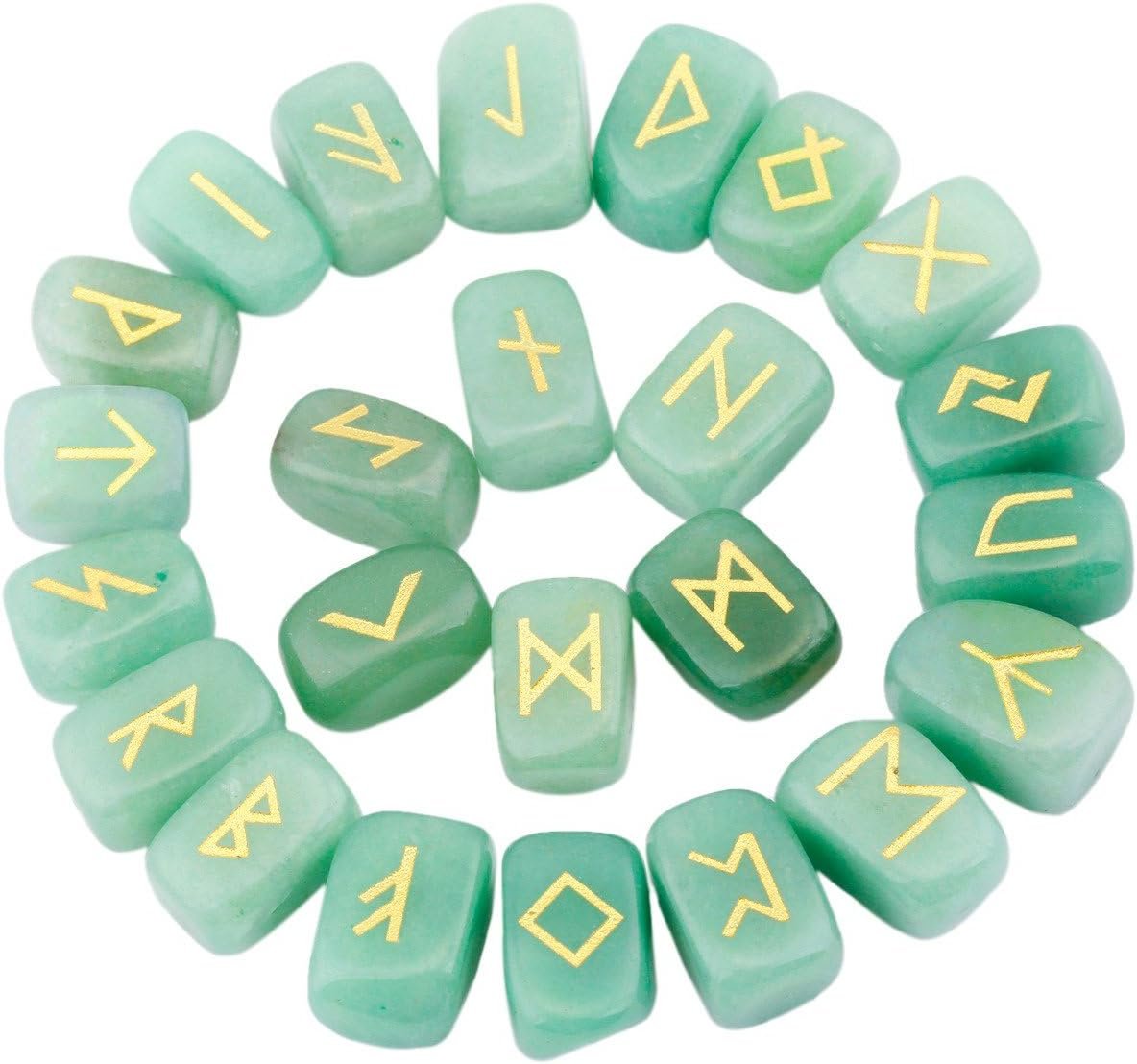 Green aventurine rune stones heart chakra emotional healing