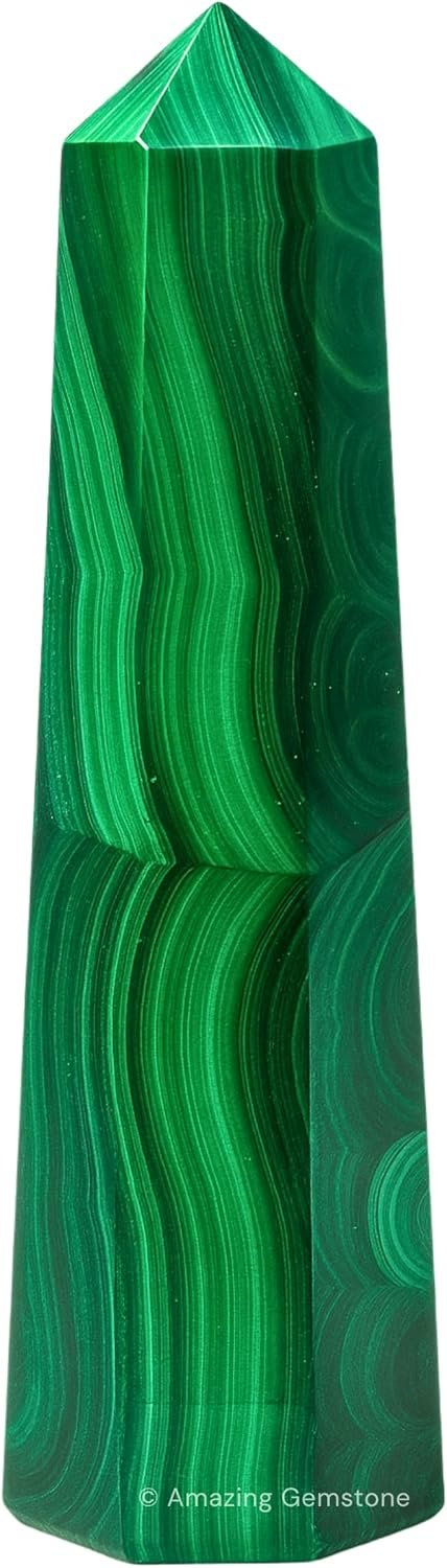Malachite crystal towers heart chakra transformation stone