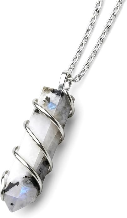 Moonstone healing crystal necklace sacral chakra emotional balance