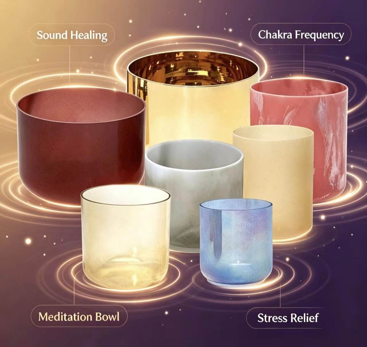 Alchemy crystal singing bowls collection