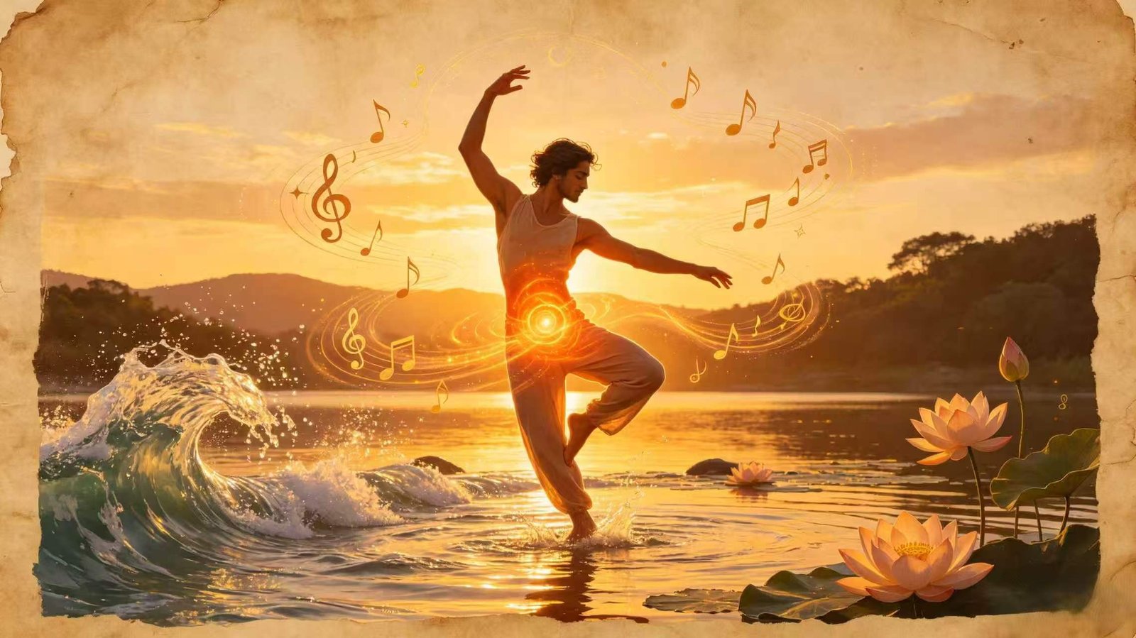 Balanced sacral chakra, free joyful movement, awakened creative and emotional energy