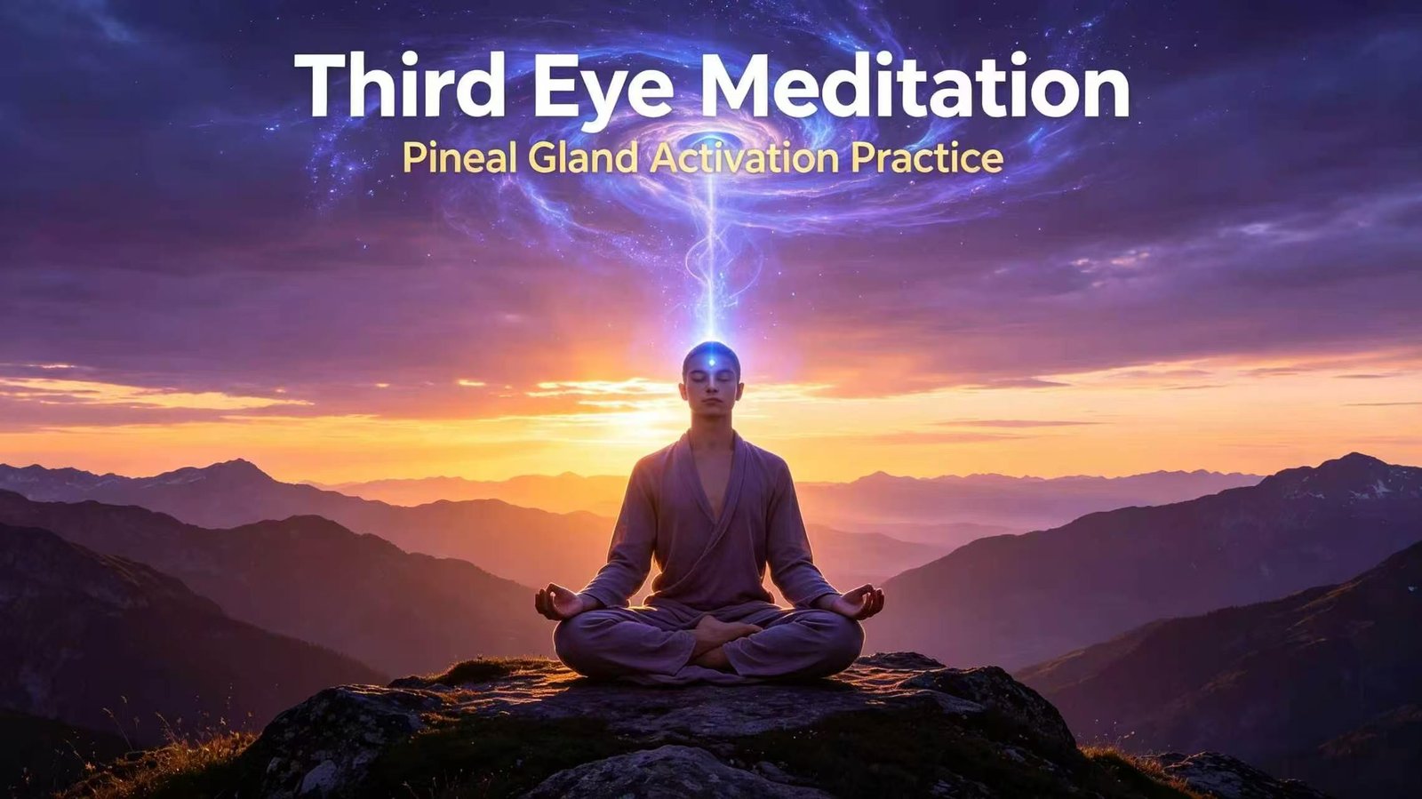 Third eye meditation practice to activate pineal gland with indigo light visualization