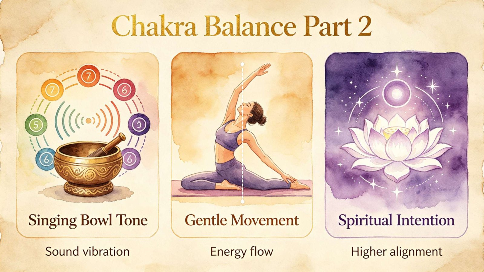 Chakra Balance - Full Energy System Alignment Balanced chakra system with colorful energy wheels aligned along the spine