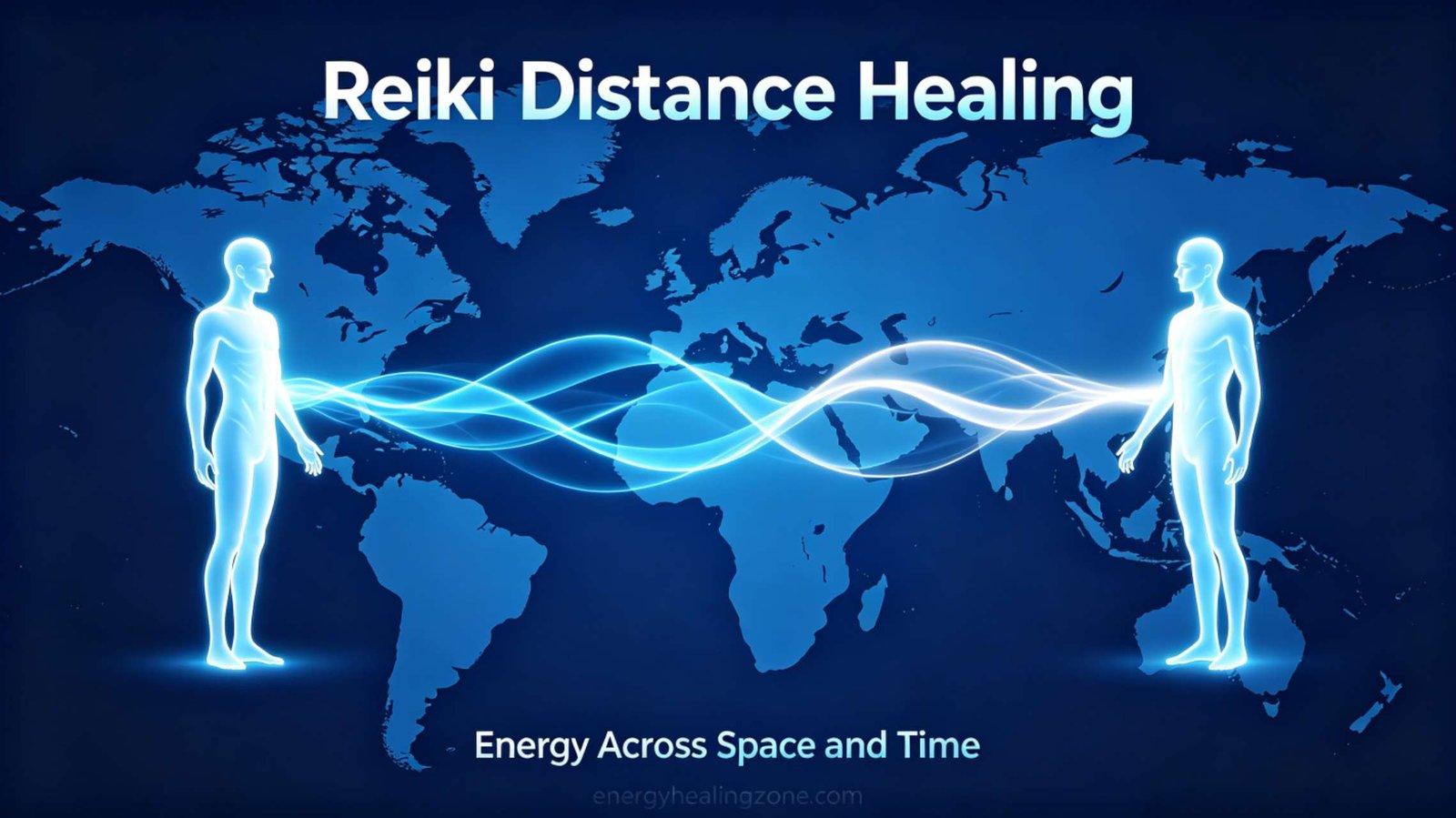 Reiki Distance Healing — Send Energy Across Any Distance Complete guide to Reiki healing showing Reiki distant healing infographic with remote energy therapy visual