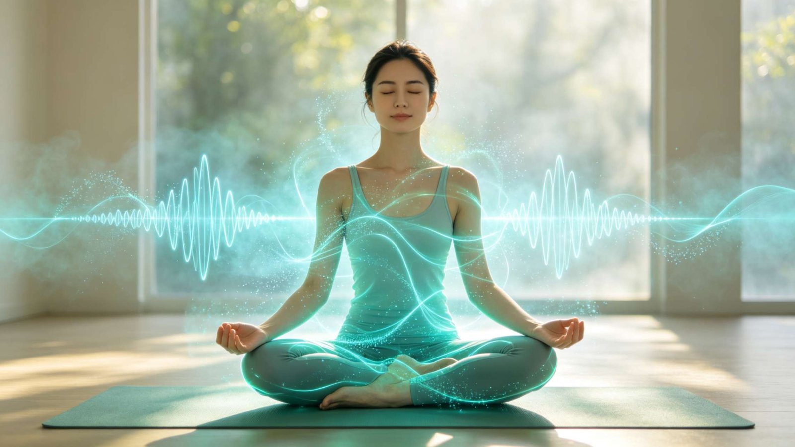 Sound Healing Therapy, Mystic Vintage Aesthetic for Chakra and Energy Wellness Mystic vintage parchment style sound healing therapy illustration, soft warm lighting, chakra energy waves, peaceful spiritual wellness background for holistic energy healing article