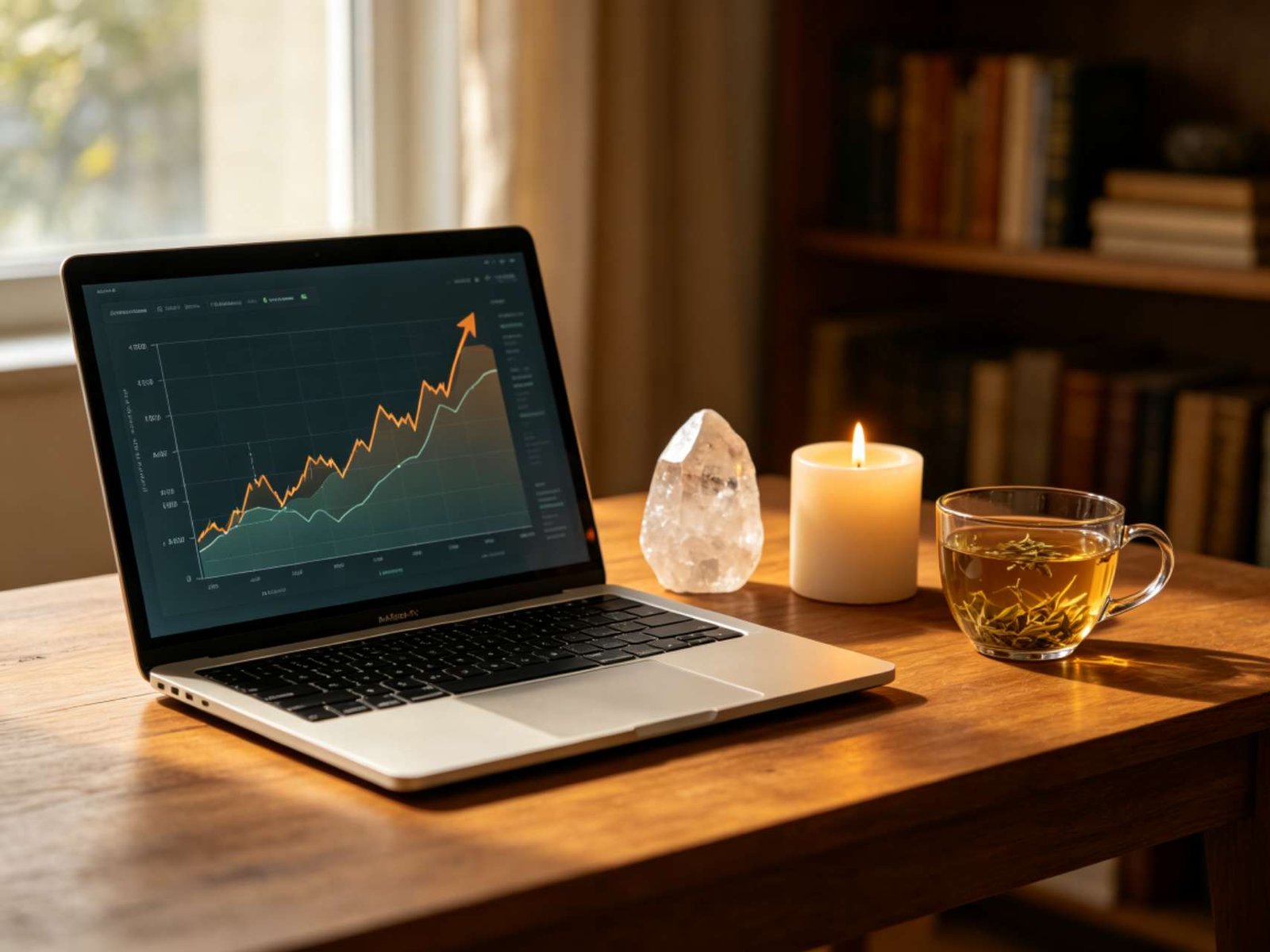 reiki scientific research with charts and crystal