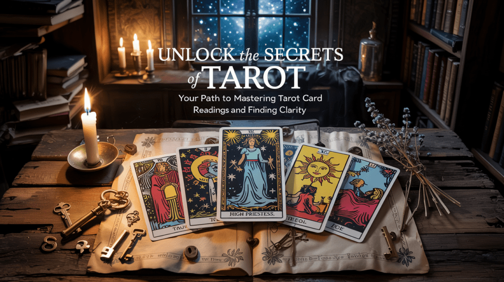 Unlock the Secrets of Tarot: Your Path to Mastering Tarot Card Readings and Finding Clarity a mystical illustration for a guide titl elHJA2 JTeWMna37zYHA A 5D AnD77Rvacu2QAMdZiRw