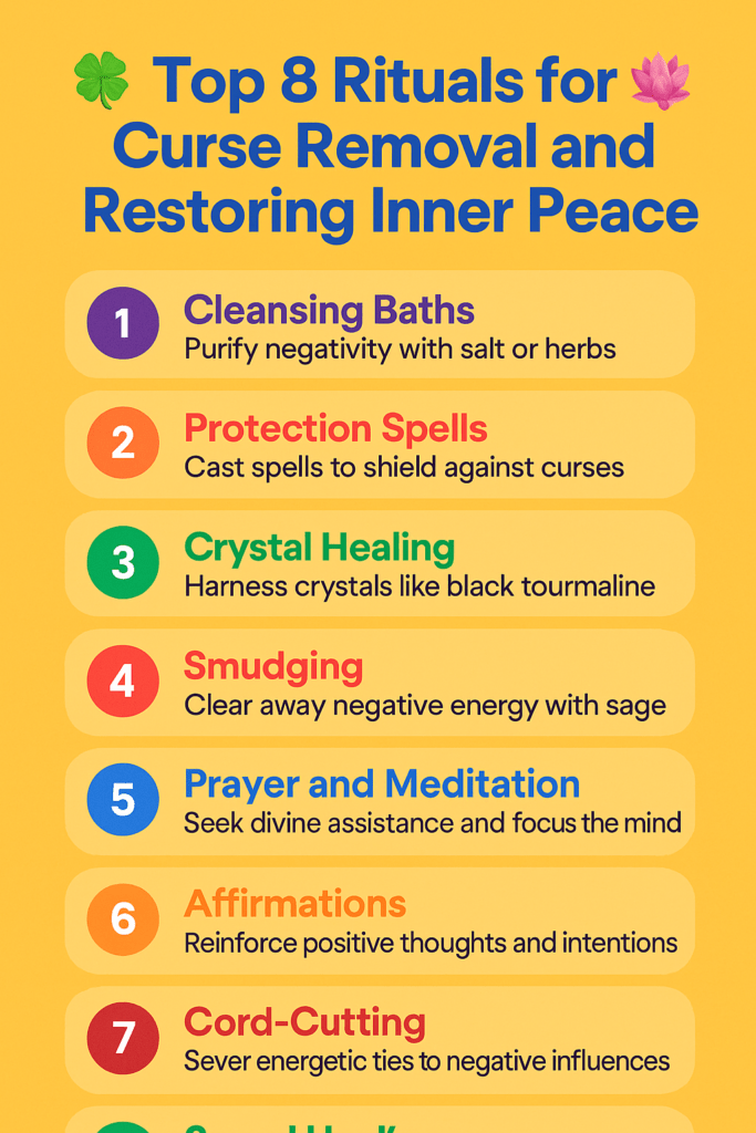 Top 8 Rituals for Curse Removal and Restoring Inner Peace Top 8 Rituals for Curse Removal and Restoring Inner Peace
