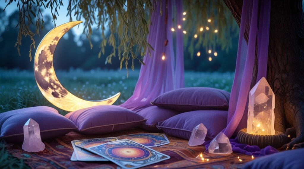 10 Enchanting Witchy Backyard Ideas to Create a Magical Outdoor Sanctuary Moonlight Meditation Nook