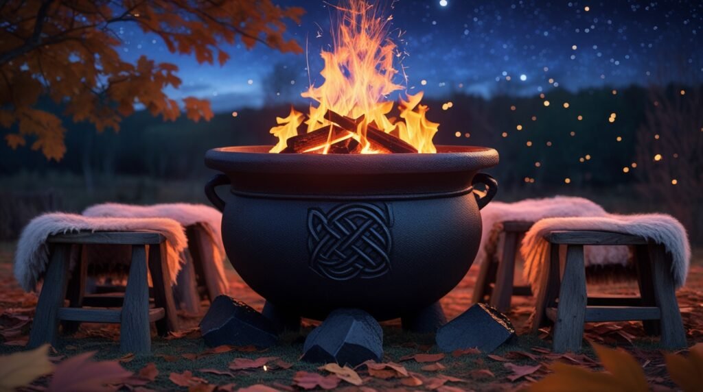 10 Enchanting Witchy Backyard Ideas to Create a Magical Outdoor Sanctuary witchy backyard ideas Cauldron Fire Pit