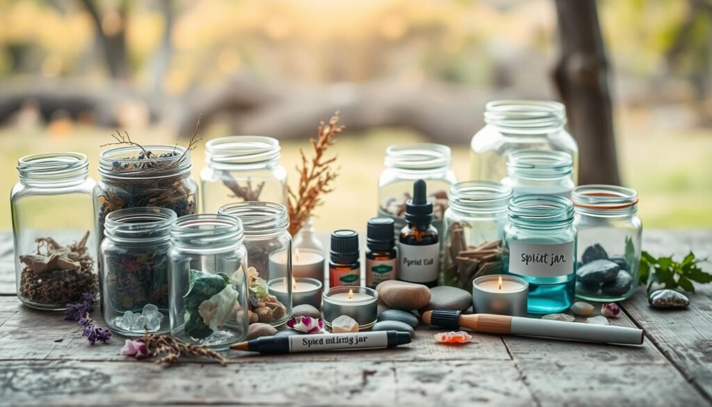 DIY spirit jars materials