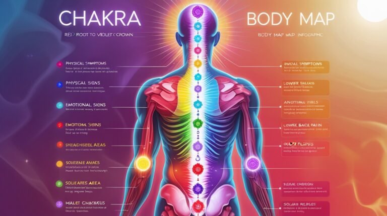 Continue for all 7 chakras with visuals of pain locations)