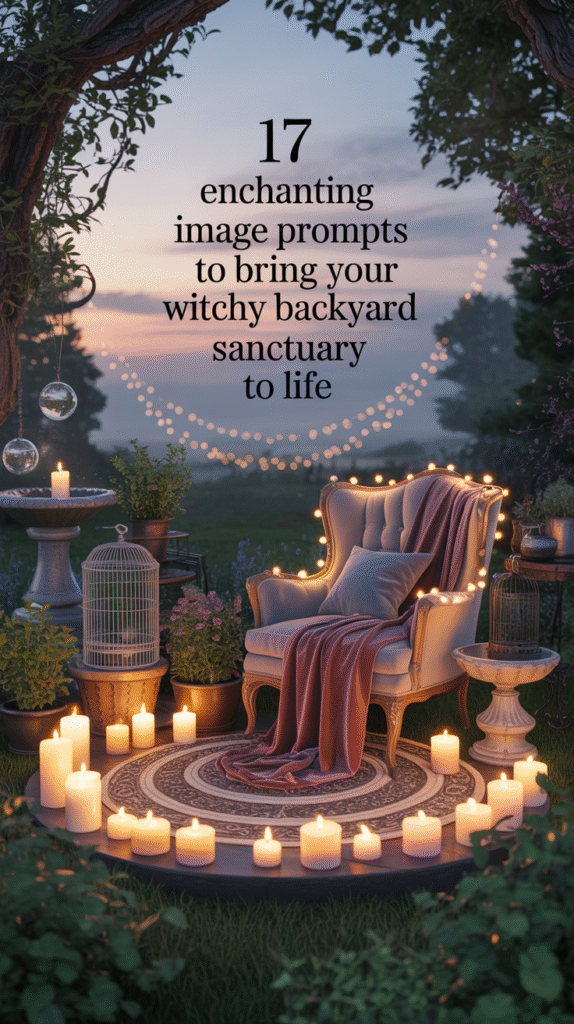 17 enchanting image prompts to bring your witchy backyard sanctuary to life