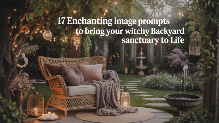17 enchanting image prompts to bring your witchy backyard sanctuary to life