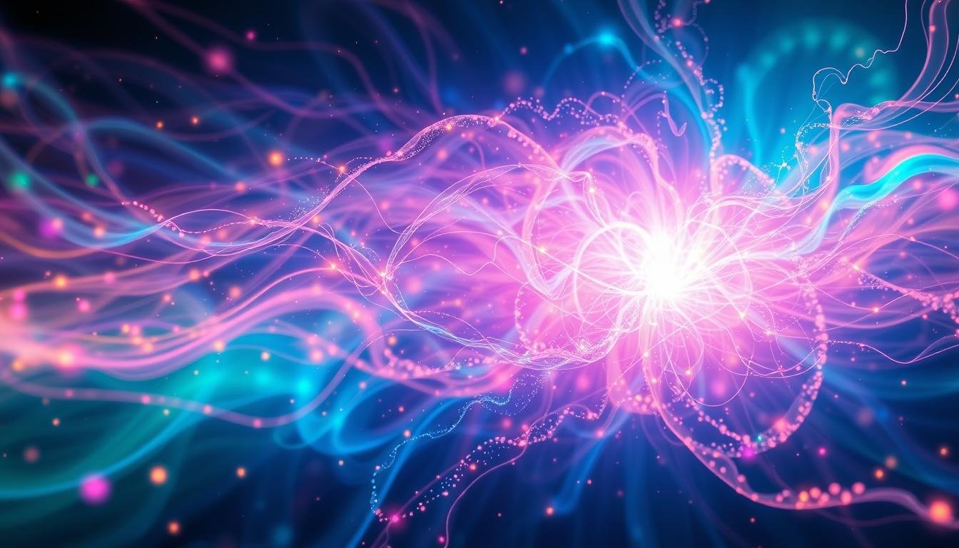 Human energy field or aura with chakras visualized