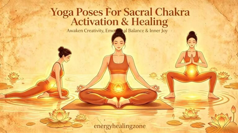 Hip opening yoga poses to activate sacral chakra, pigeon pose, butterfly pose, goddess pose